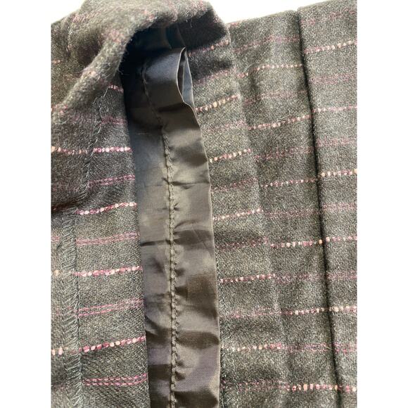 Eddie Bauer Recycled Wool Trousers Womens Sz 10 P Wide Leg Cuffed Pink Pinstripe - Picture 10 of 11